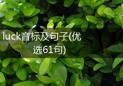 luck音标及句子(优选61句)