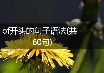 of开头的句子语法(共60句)
