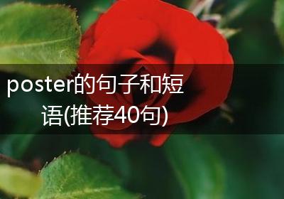 poster的句子和短语(推荐40句)