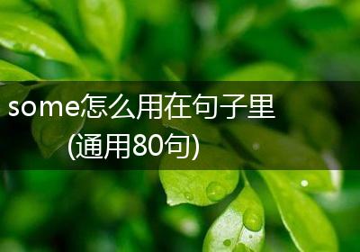 some怎么用在句子里(通用80句)