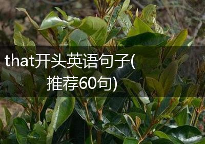 that开头英语句子(推荐60句)
