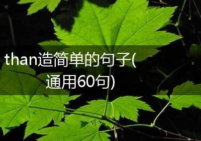 than造简单的句子(通用60句)