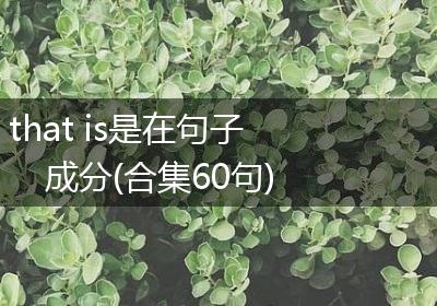 that is是在句子成分(合集60句)