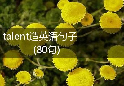 talent造英语句子(80句)
