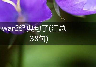war3经典句子(汇总38句)