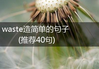 waste造简单的句子(推荐40句)