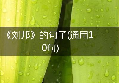 《刘邦》的句子(通用10句)