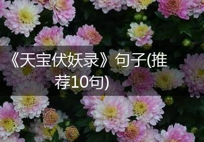 《天宝伏妖录》句子(推荐10句)