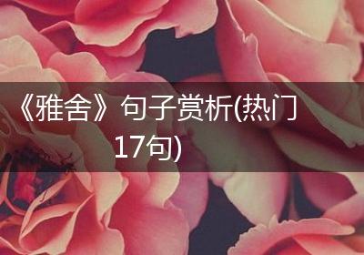 《雅舍》句子赏析(热门17句)