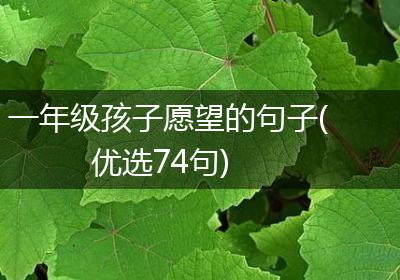 一年级孩子愿望的句子(优选74句)