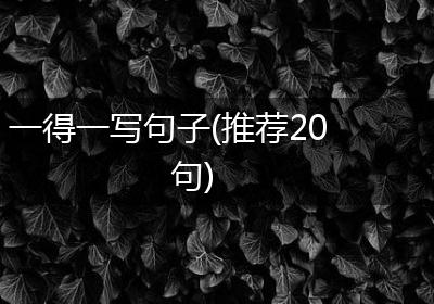 一得一写句子(推荐20句)