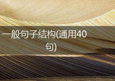 一般句子结构(通用40句)