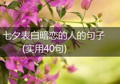 七夕表白暗恋的人的句子(实用40句)