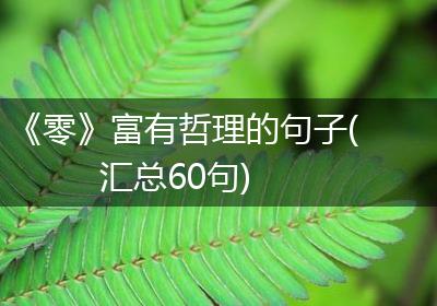 《零》富有哲理的句子(汇总60句)