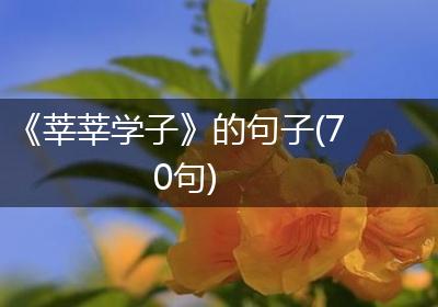 《莘莘学子》的句子(70句)