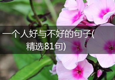 一个人好与不好的句子(精选81句)