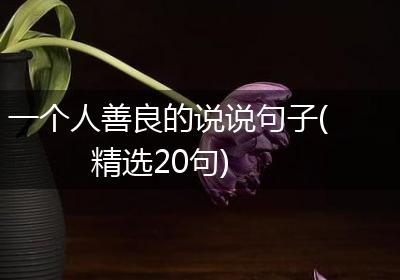 一个人善良的说说句子(精选20句)