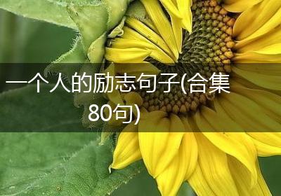 一个人的励志句子(合集80句)