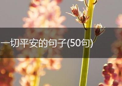 一切平安的句子(50句)