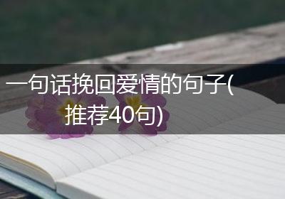 一句话挽回爱情的句子(推荐40句)