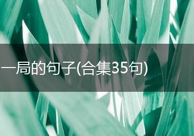 一局的句子(合集35句)