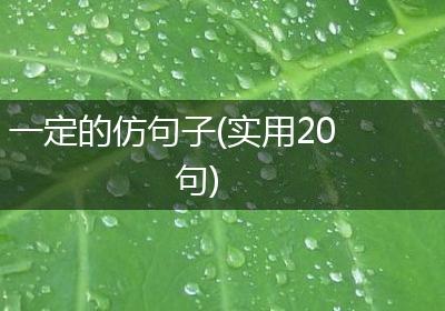 一定的仿句子(实用20句)