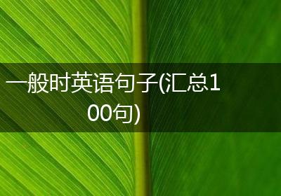一般时英语句子(汇总100句)