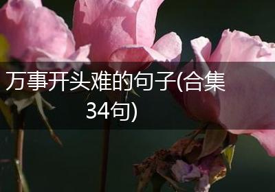 万事开头难的句子(合集34句)