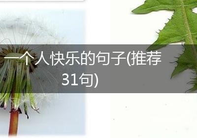一个人快乐的句子(推荐31句)
