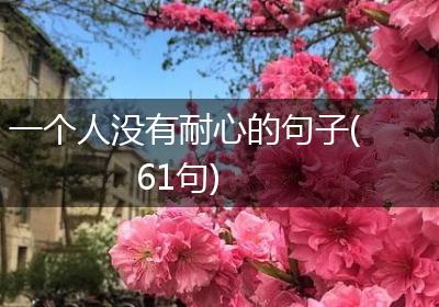 一个人没有耐心的句子(61句)