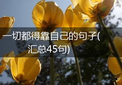 一切都得靠自己的句子(汇总45句)