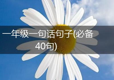 一年级一句话句子(必备40句)