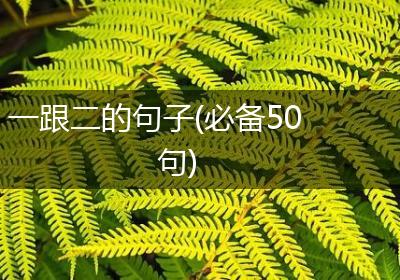 一跟二的句子(必备50句)