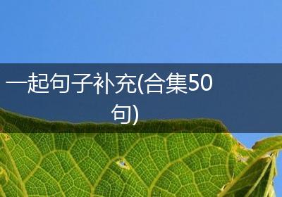 一起句子补充(合集50句)