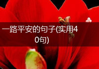 一路平安的句子(实用40句)