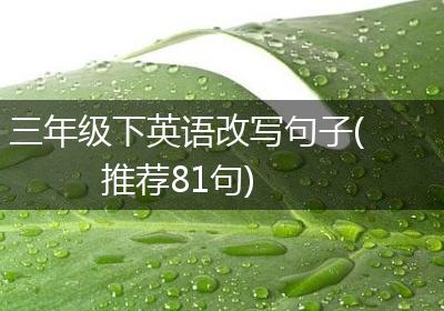 三年级下英语改写句子(推荐81句)