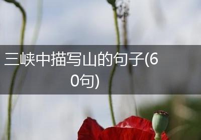 三峡中描写山的句子(60句)
