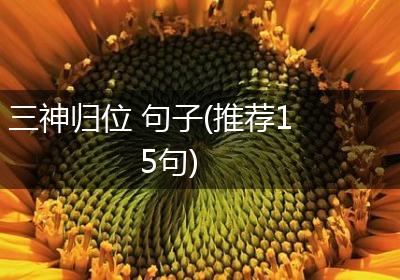 三神归位 句子(推荐15句)