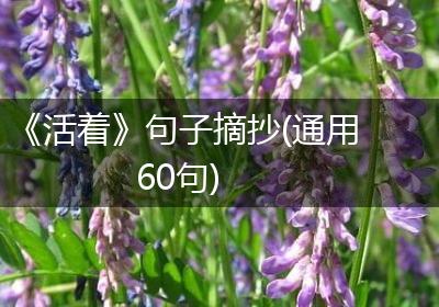 《活着》句子摘抄(通用60句)