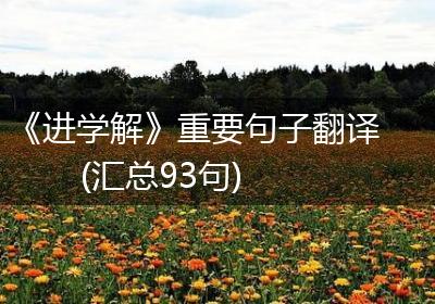 《进学解》重要句子翻译(汇总93句)