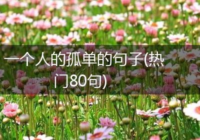 一个人的孤单的句子(热门80句)