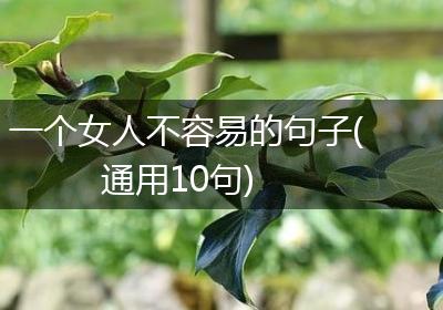 一个女人不容易的句子(通用10句)