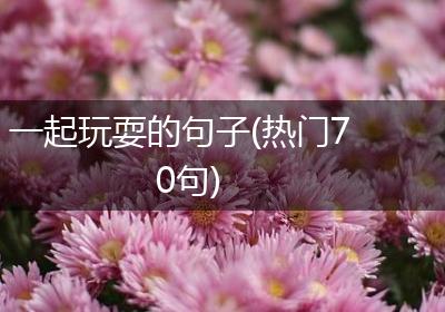 一起玩耍的句子(热门70句)