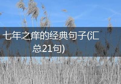 七年之痒的经典句子(汇总21句)