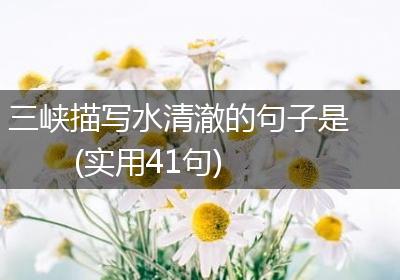三峡描写水清澈的句子是(实用41句)