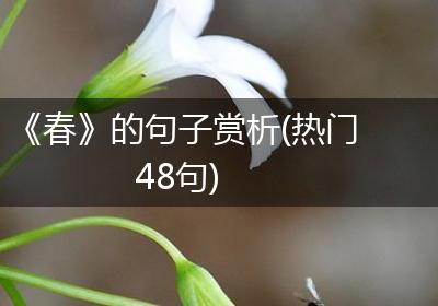 《春》的句子赏析(热门48句)