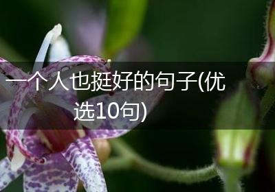 一个人也挺好的句子(优选10句)
