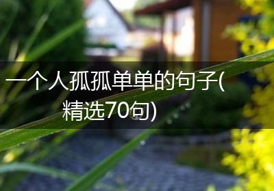 一个人孤孤单单的句子(精选70句)