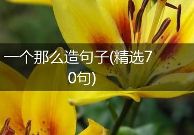 一个那么造句子(精选70句)