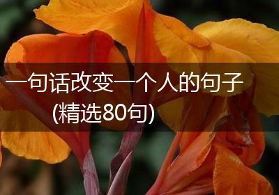 一句话改变一个人的句子(精选80句)